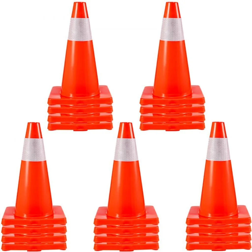 Cônes de sécurité routière SM® en PVC rouge 45,7 cm - Lot de 20 pièces