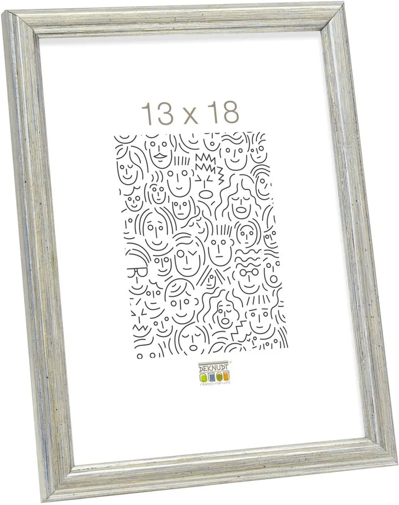 Cadre photo 30x40 cm en bois argenté - Décoration murale chic S236D1