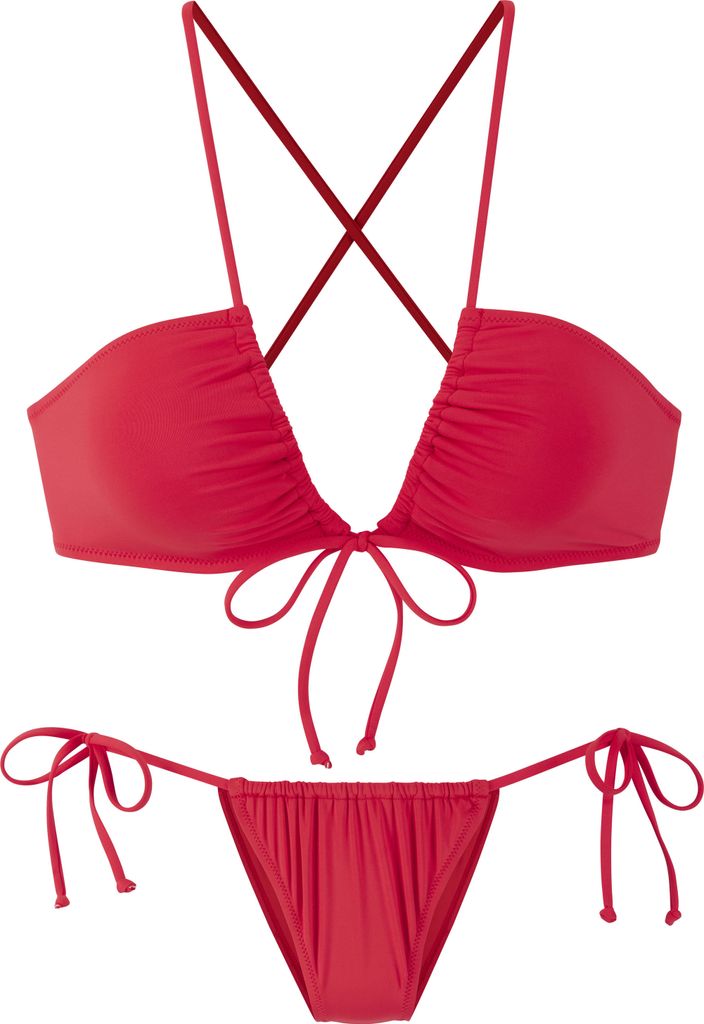 Buffalo Triangel-Bikini neon rot Größe 42 Cup C/D