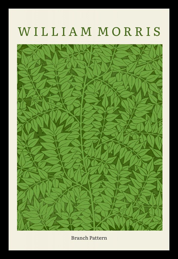 Plakat 20x30cm Design Branch Pattern 2, Morris Vintage für das Wohnzimmer