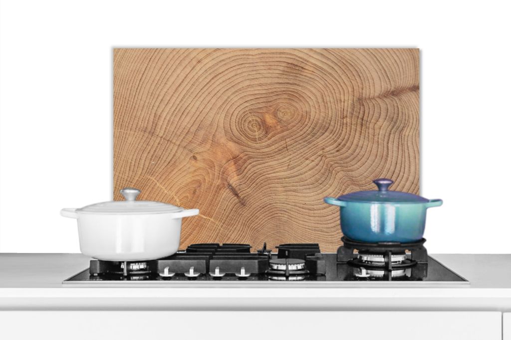 KitchenYeah Spritzschutz Küche - Küchenrückwand - Wandschutz für Herd und Spüle - Hintergrund der Struktur aus Holzbrettern 70x50 - Alu-Dibo...