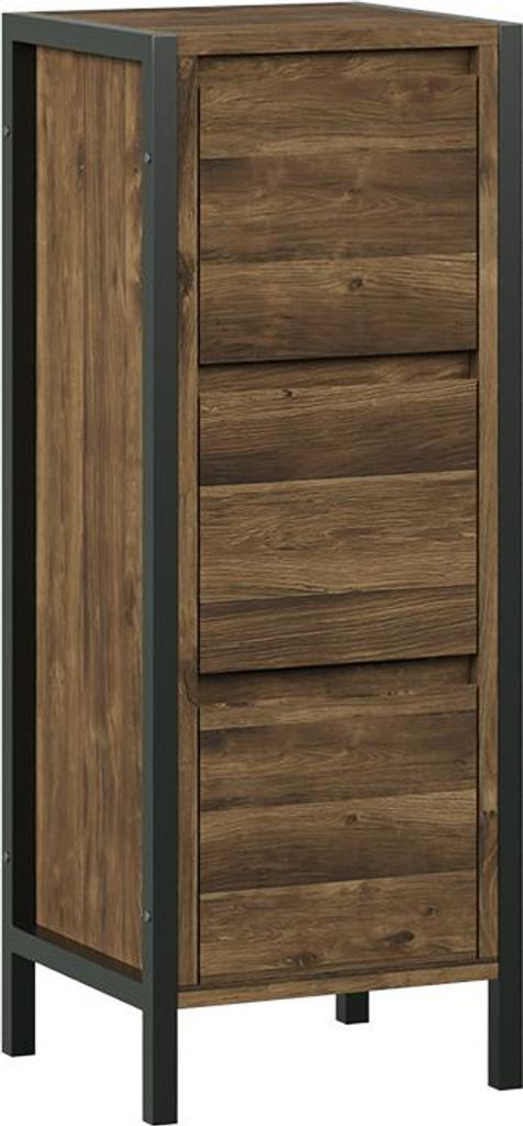 mobiletto bagno Vicco Naola Quercia/nero 30 x 80 cm con 3 Immagine del prodotto 