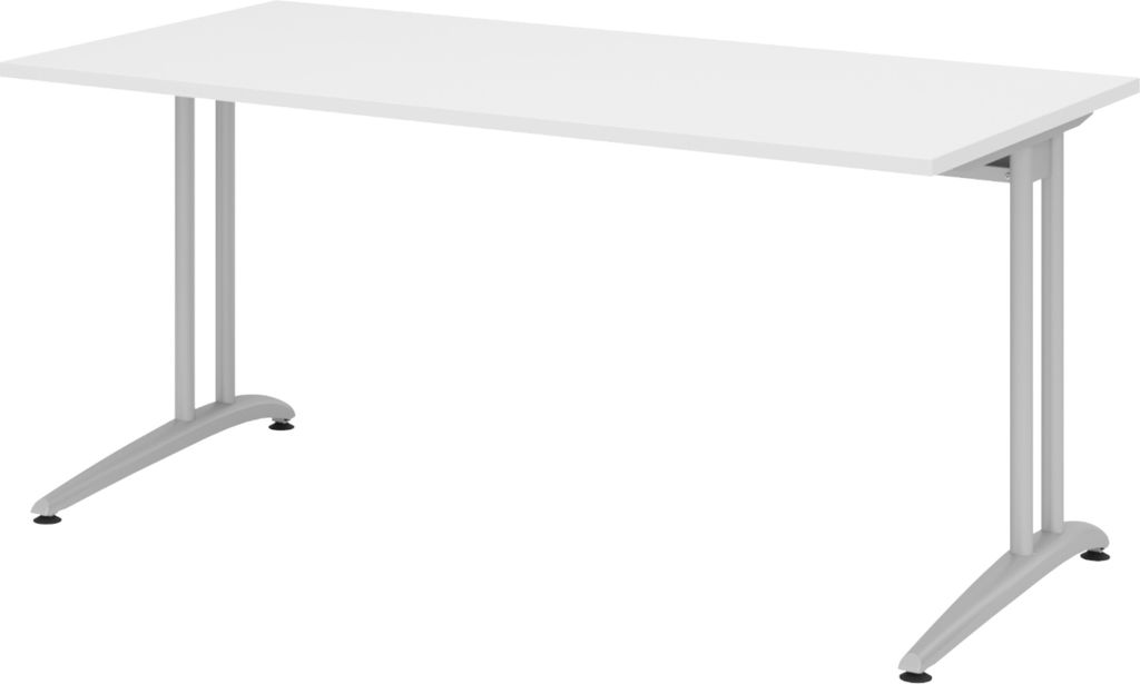 bümö Schreibtisch Serie-B - Nachbildung: Weiß, Größe: 160 x 80 cm