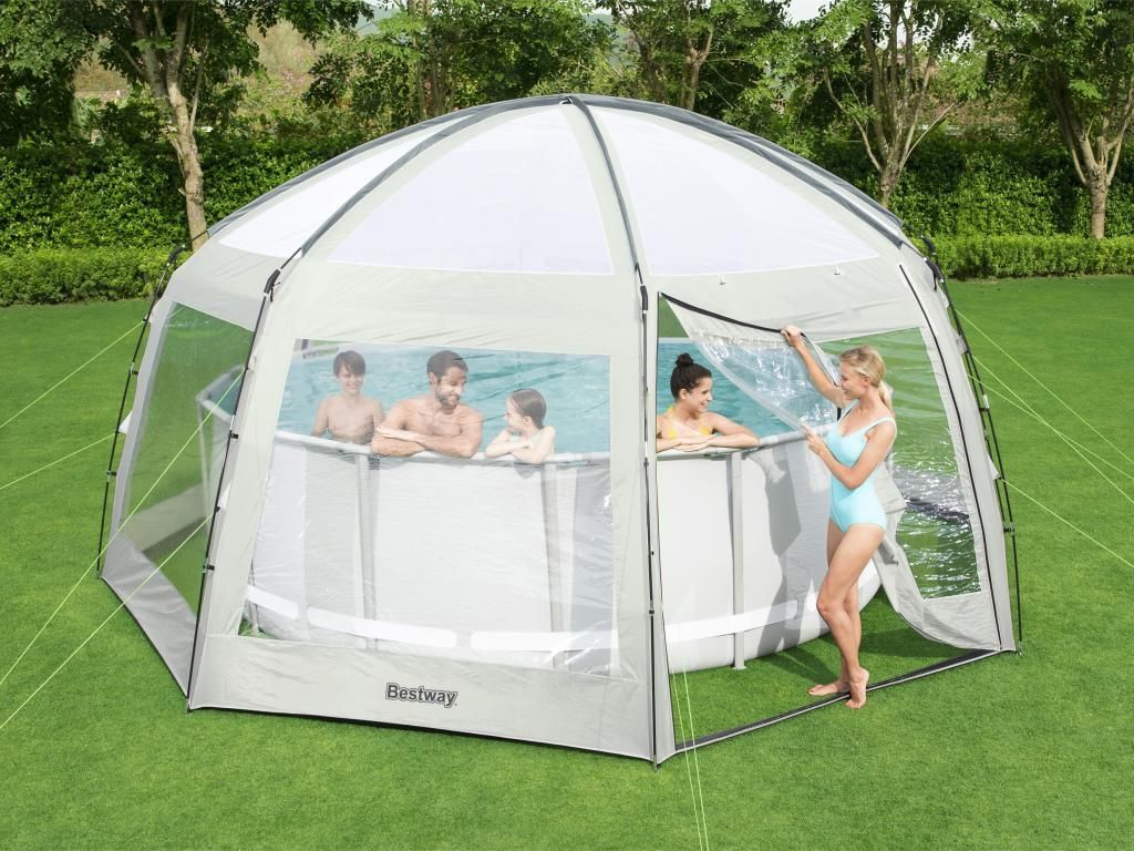 Dôme de protection pour piscines rondes - 600 cm x 295 cm - Image du produit 