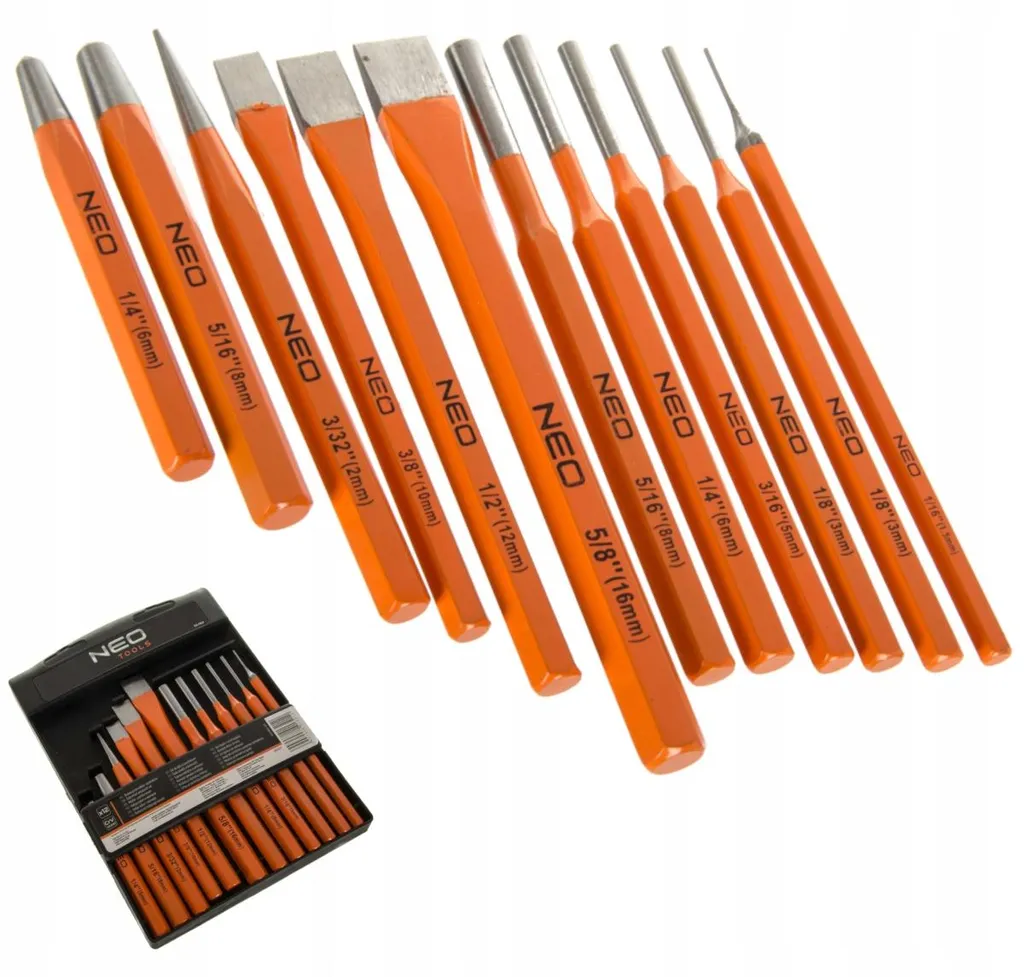Set de forets et burins NEO TOOLS 12 pcs en chrome-vanadium durable - 9