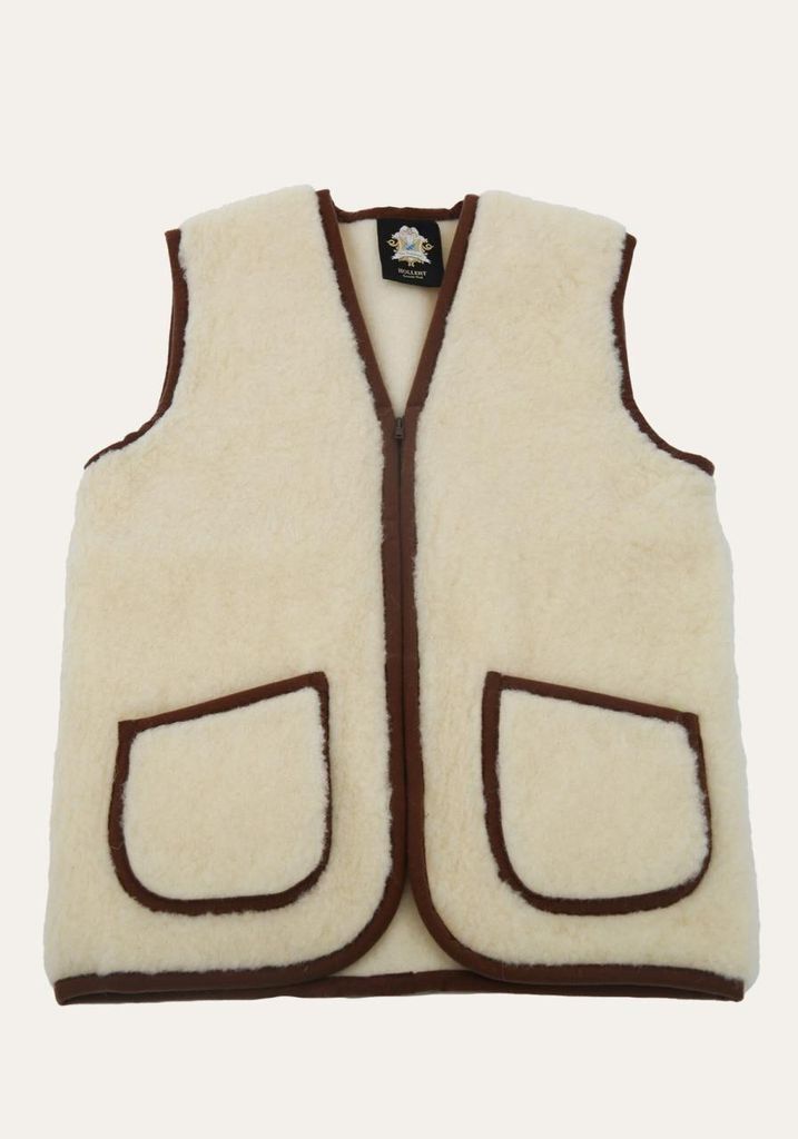Wollweste - MILANO - Größe: XL | Farbe: Braun/Weiß