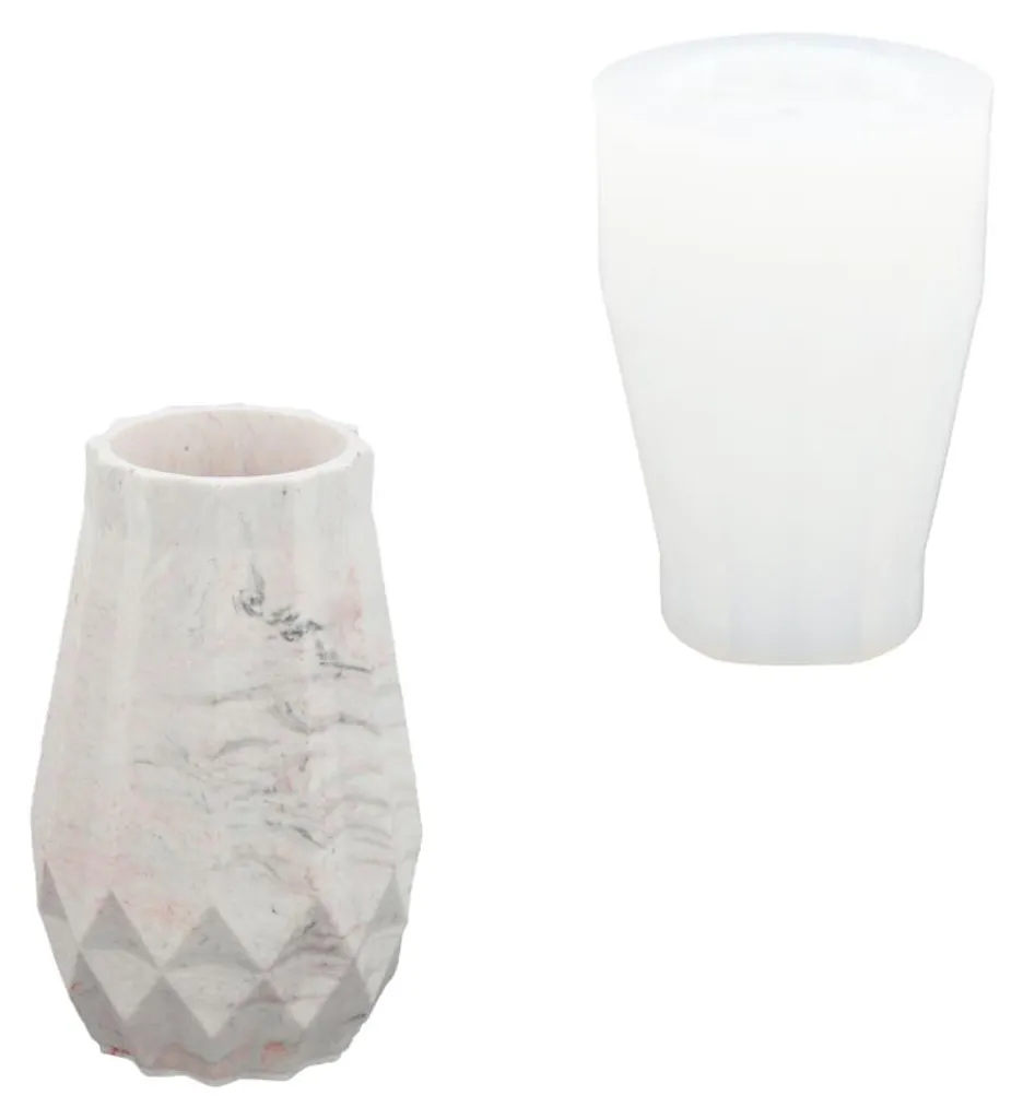 Moule silicone pour créer des vases fleurs personnalisés en Jesmonite