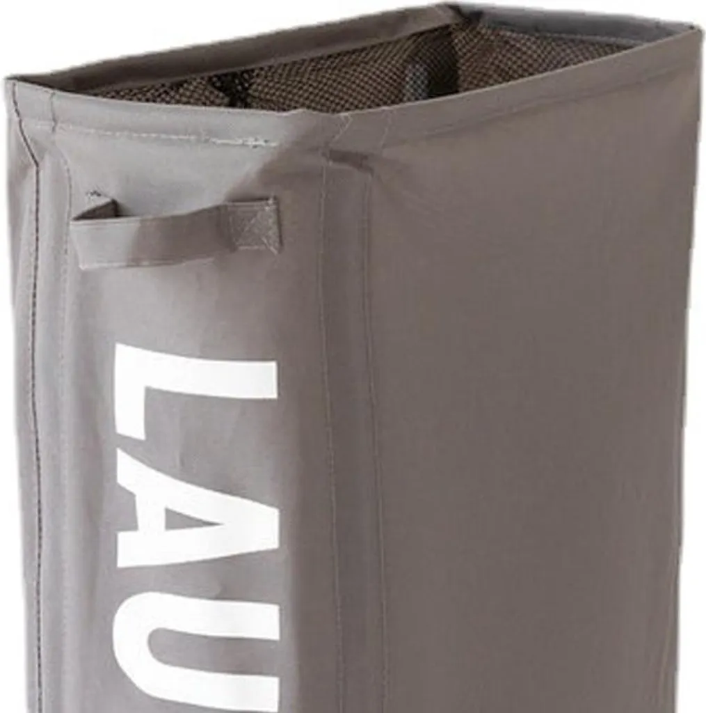 Bac à linge pliable gris foncé avec poulies et maille respirante 60L