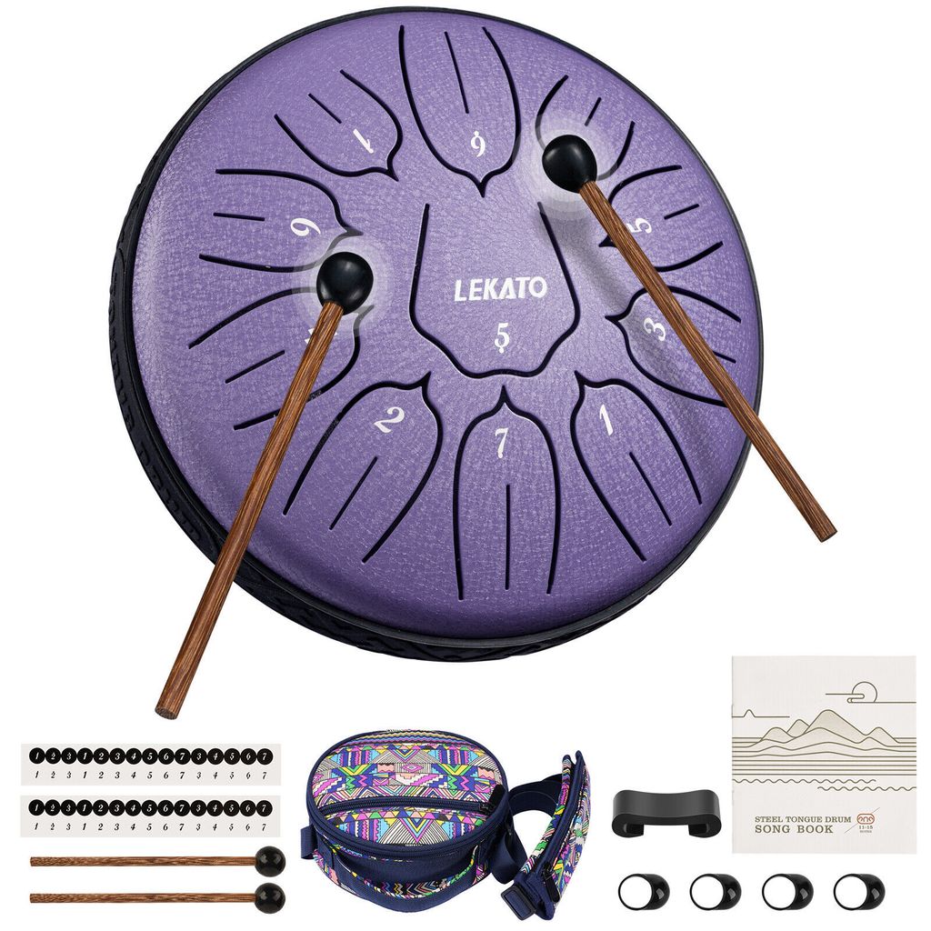 LEKATO Steel Tongue Drum 6 Zoll 11 Töne D-Tonart Produktbild 1