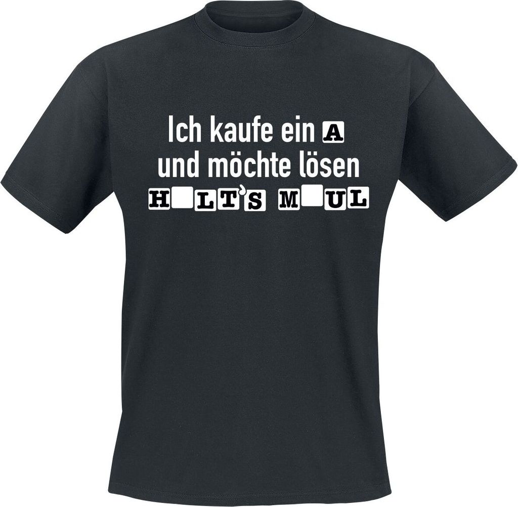 Sprüche T-Shirt Herren Ich kaufe ein A und möchte lösen schwarz XXL