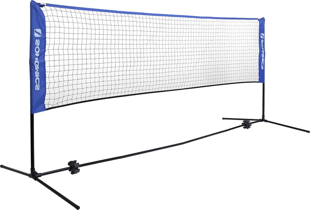 Set de badminton autoportant avec structure en métal noir de 3 mètres