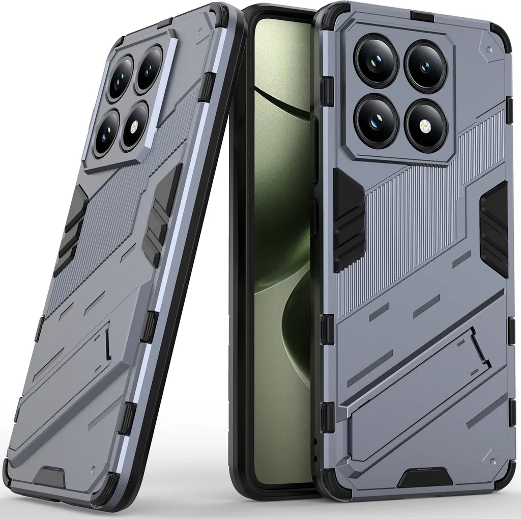 Custodia per Xiaomi 14T Hybrid PC TPU Custodia protettiva antiurto con funzione stand Grigio