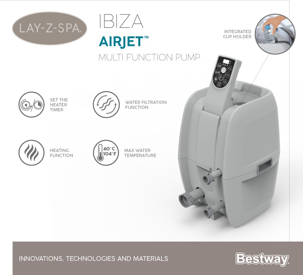 Bestway® LAY-Z-SPA® Whirlpool Ibiza AirJet™ 180 x 180 x 66 Obrázek produktu 38