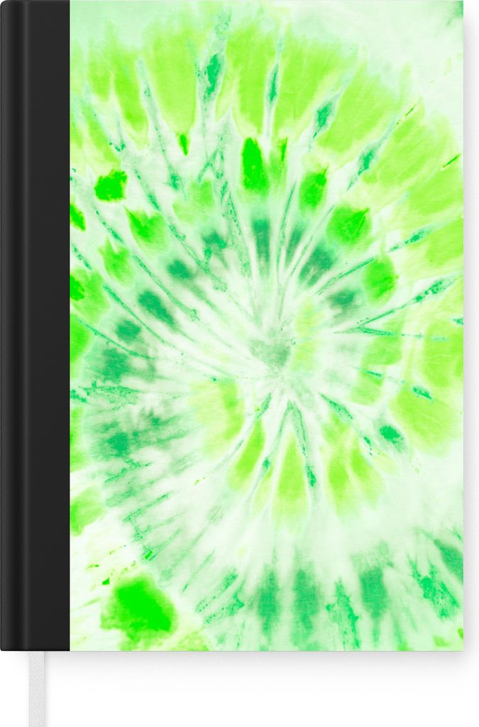 MuchoWow Notizbuch Tagebuch Haushaltsbuch Notebook A5 Krawattenfärbung - Grün - Spirale - Notizblock - Notizheft - Notebook - Schreibblock - Pa...