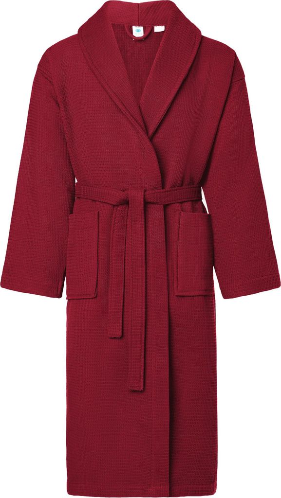 Ladeheid Herren Frottee Bademantel aus 100% Baumwolle Waffelpiqué LA40-226 (Burgunderrot (D17), S)