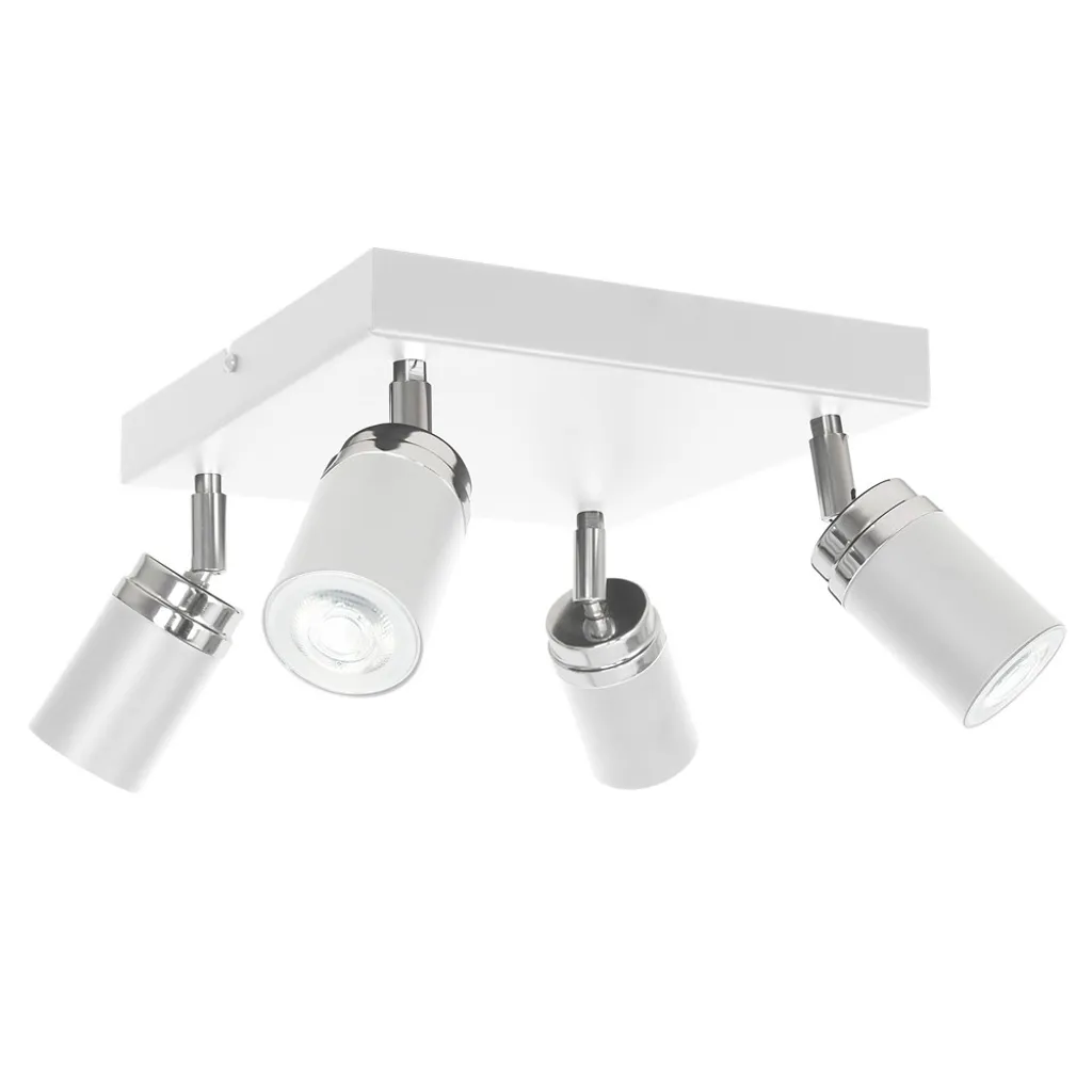 Reno x4 Plafonnier Moderne Blanc - Luminaire de Plafond Design Orientable
