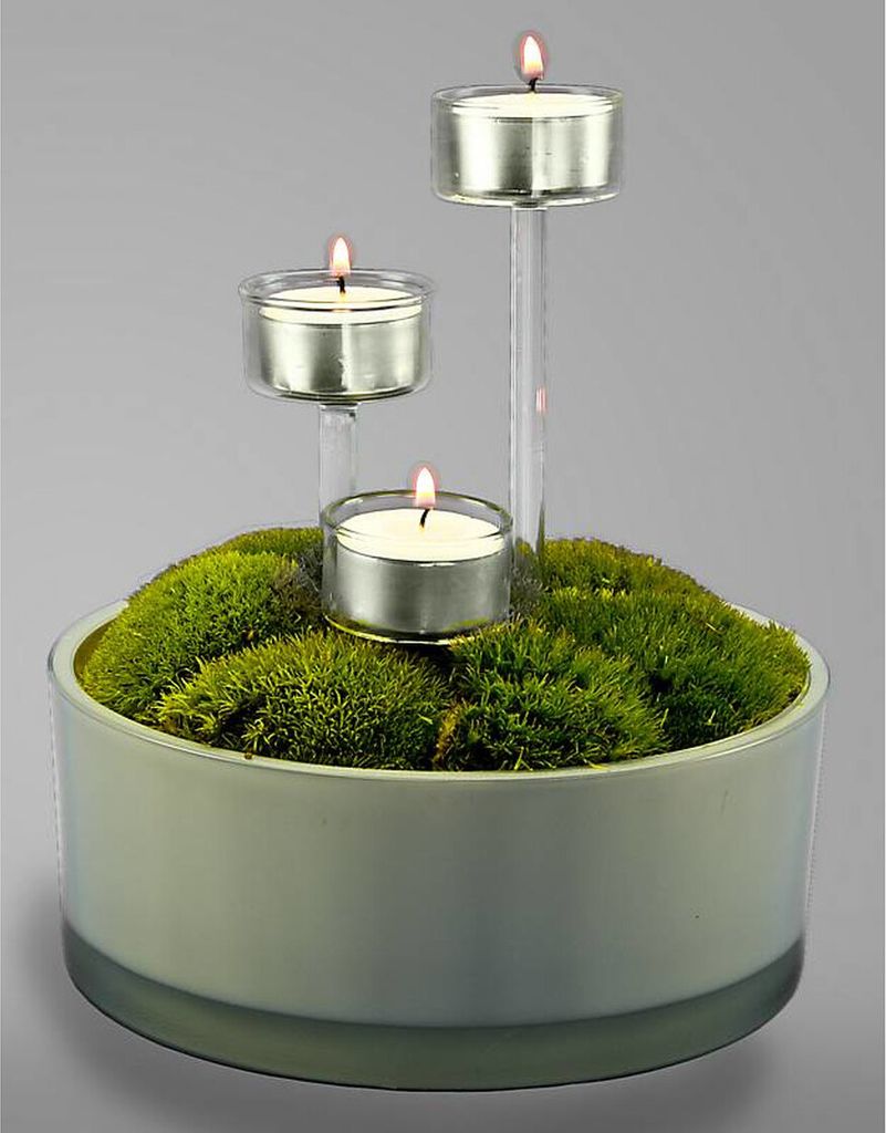 Stecklicht silber 15 cm
