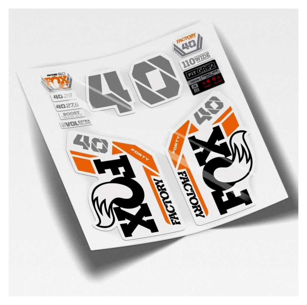 Aufkleber, kompatibel mit Fox-Gabel – 40 Kashima 2021–2024, MTB, Sticker für Mountainbikes (WEISSE GABEL)