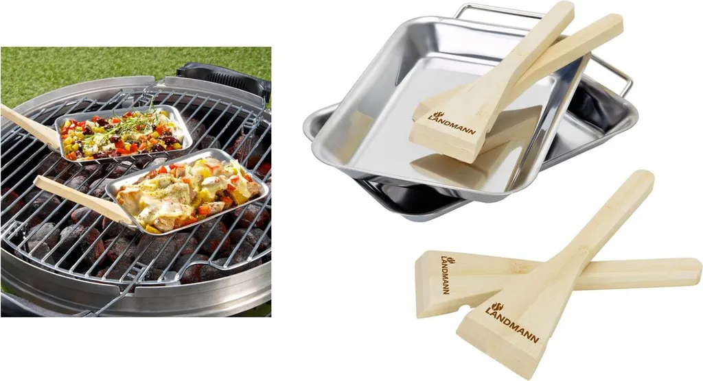 Lot de poêles de service BBQ LANDMANN pour grillades et raclette party