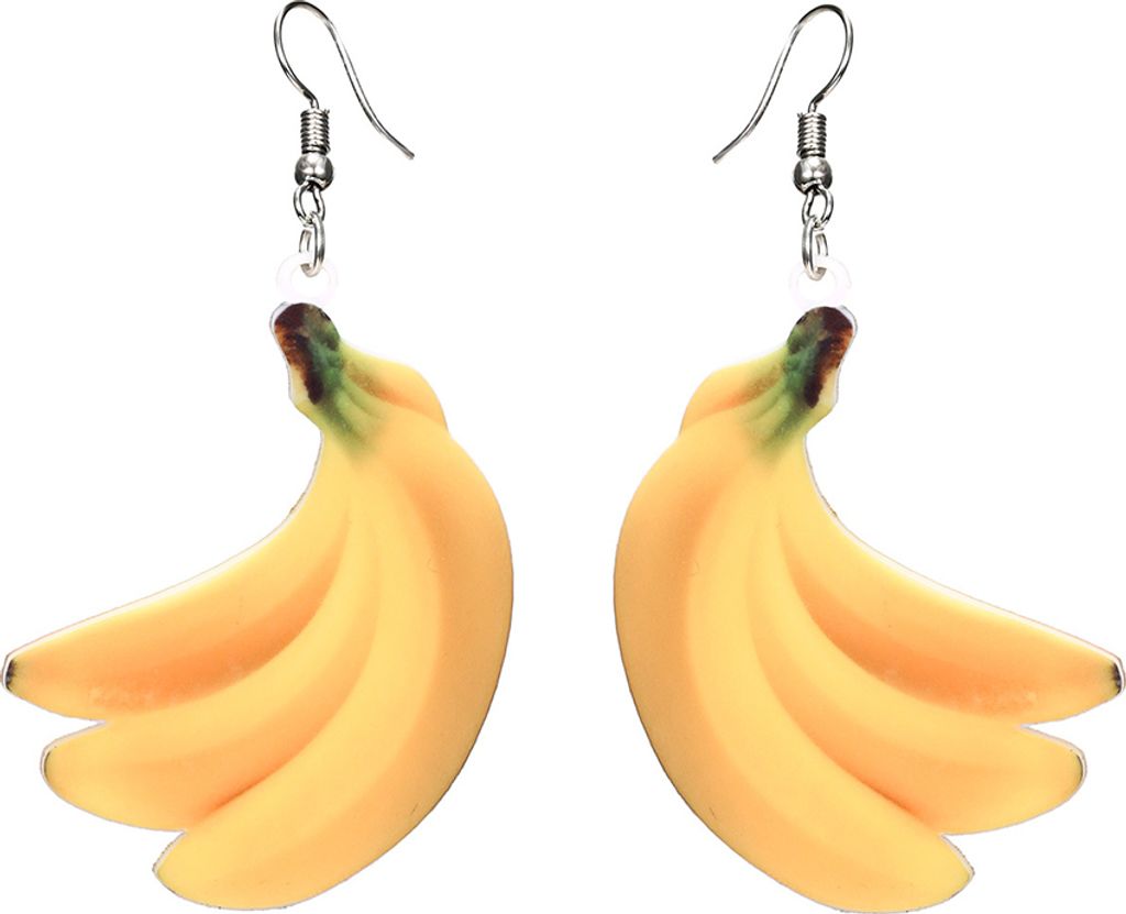 Süße Frauen Pfirsich Traube Banane Obst baumeln Haken Ohrringe Sommer Schmuck Geschenk-Banane