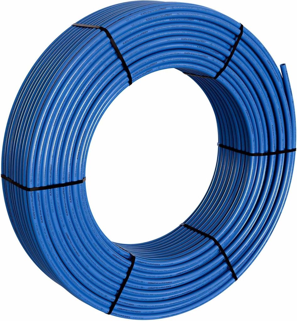 KAN-THERM Fußbodenheizungsrohr 16 x 2mm 200m BlueFloor PE-RT Verbundrohr Heizrohr Fußbodenheizung Rohr 5 Schichten EVOH Flexibel ideal zum Stapeln