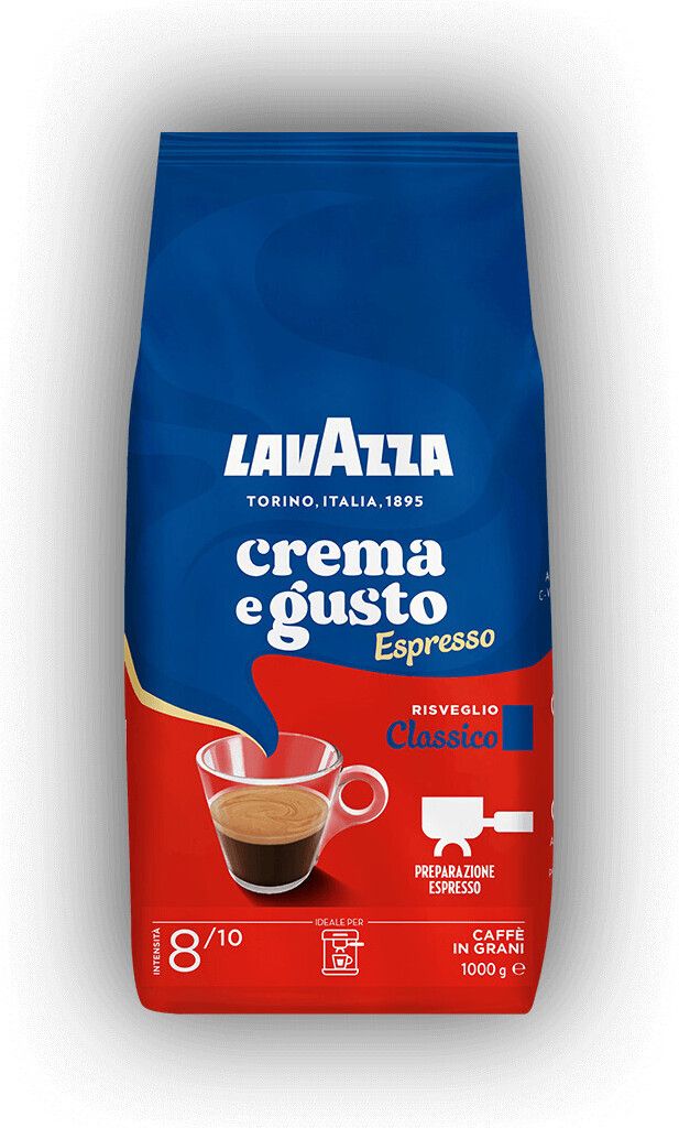 A bag of Lavazza Crema e Gusto Espresso Classico coffee beans.