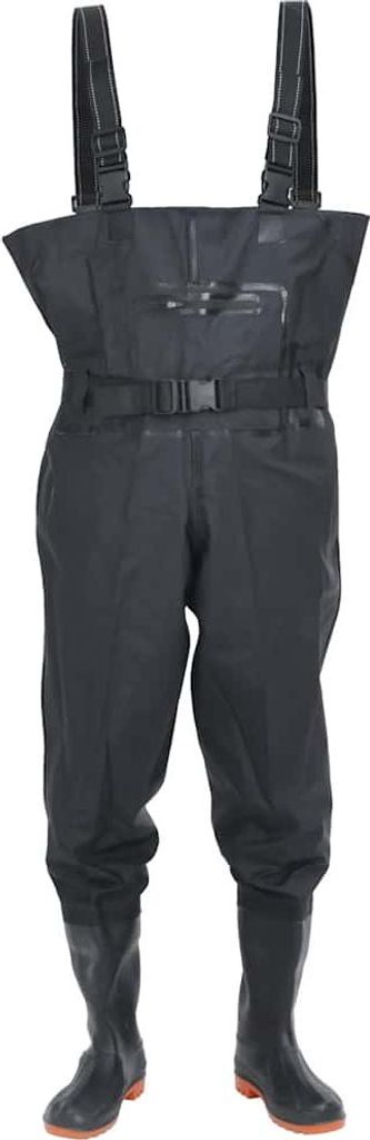 vidaXL Wathose mit Stiefeln und Gürtel Schwarz Größe 38