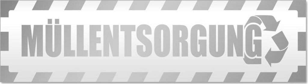 Kiwistar Müllentsorgung gestreift Magnetschild Schild magnetisch - 45cm Silber - Magnetfolie für Auto PKW Kfz