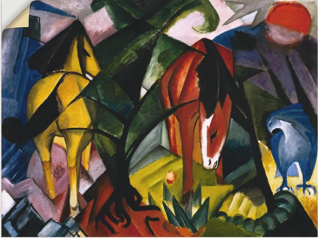 ARTland Wandbild, selbstklebend Pferde und Adler. 1912 Größe: 120x90 cm