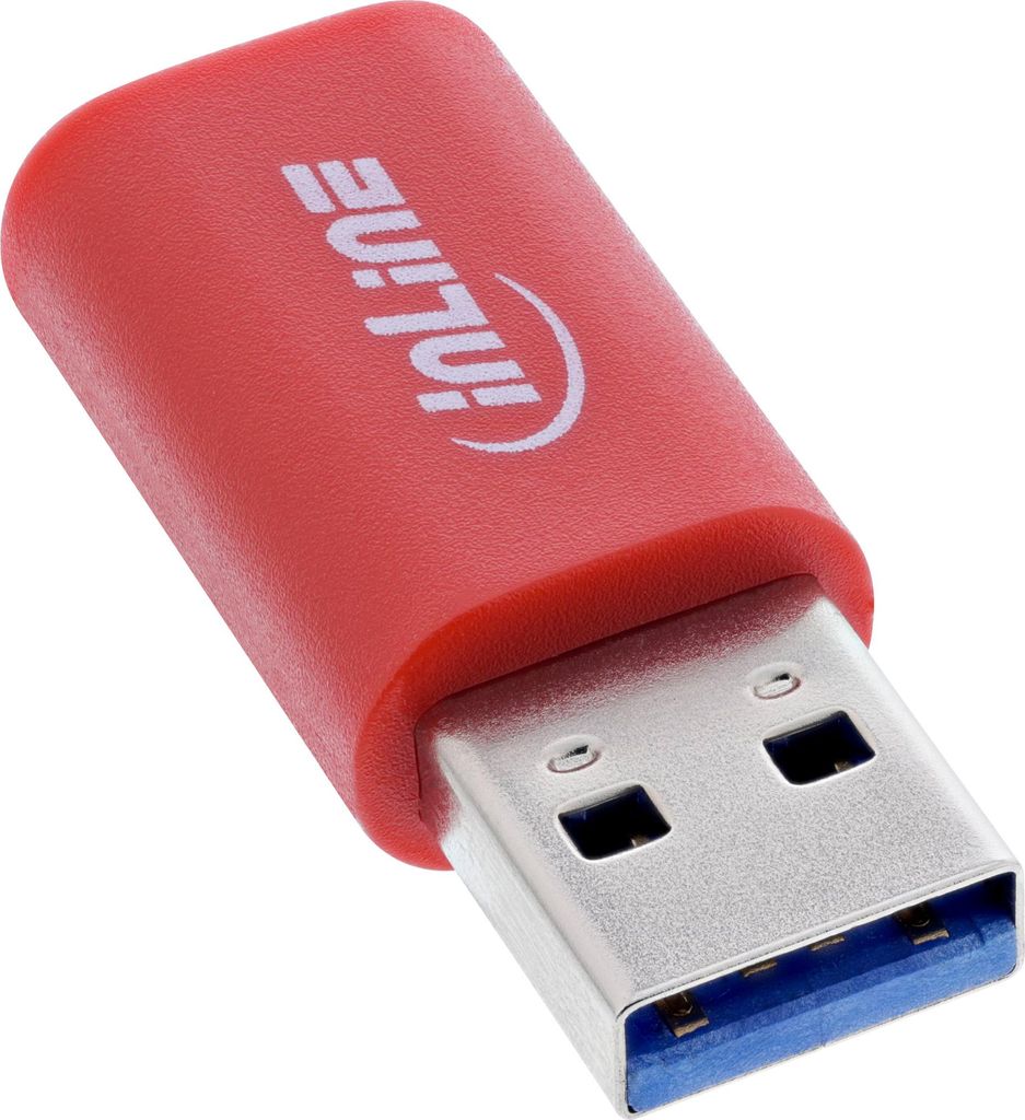InLine USB-Datenblocker, Adapter USB-A Stecker an USB-C Buchse, 5 V, 1,5 A