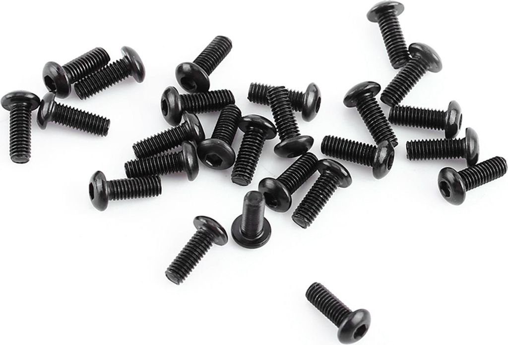 250pcs M3 schwarz legierter Stahl Sechskantschrauben Bolzen mit Sechskantmuttern Sortiment (Button head)