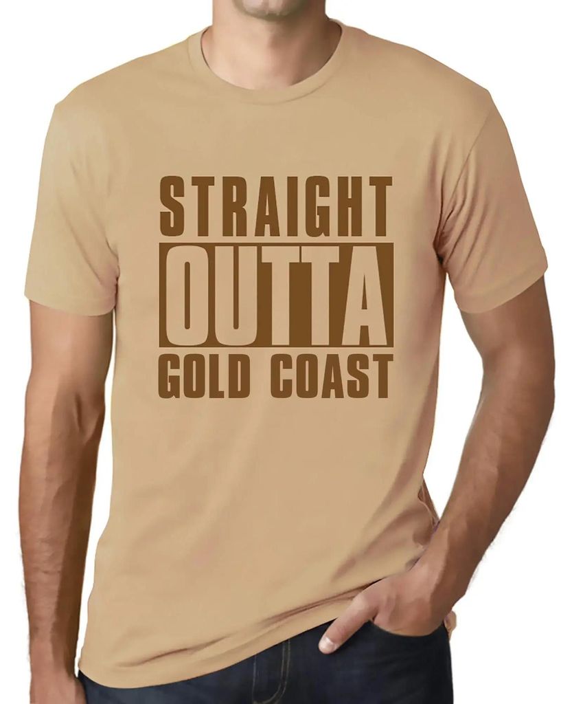 Herren Grafik T-Shirt Direkt von der Goldküste – Straight Outta Gold Coast – Öko-Verantwortlich Vintage Jahrgang Kurzarm Lustige Druck Geburt...