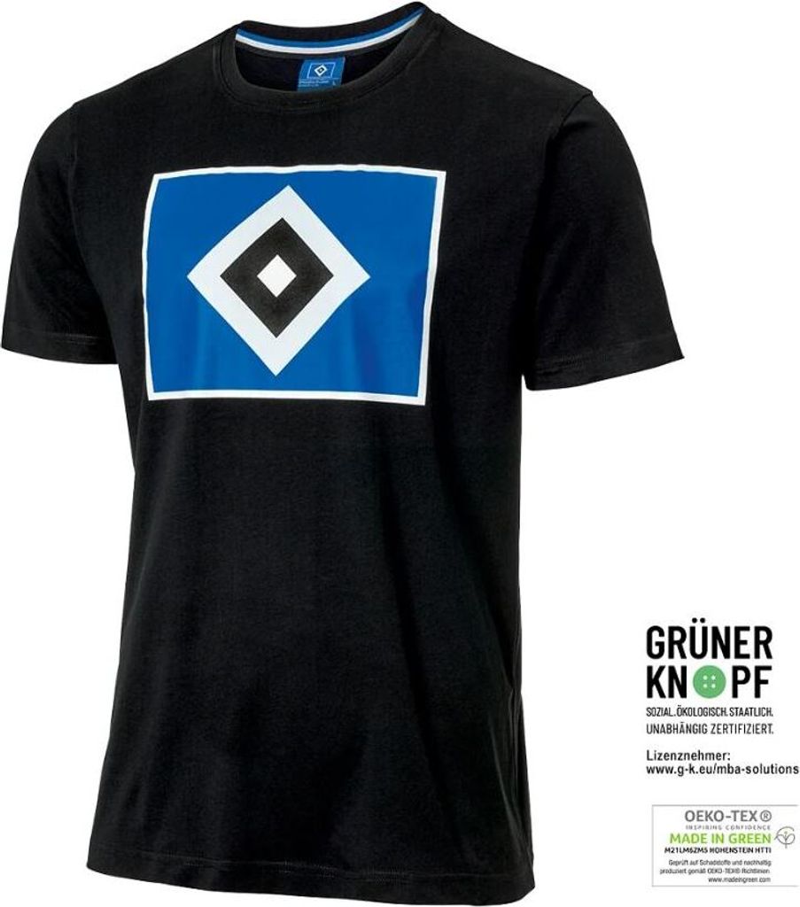 Hamburger SV HSV T-Shirt Logo Schwarz Gr. M