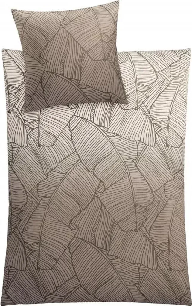 Parure de lit Kleine Wolke Vero taupe 135x200 finis les draps qui glissent