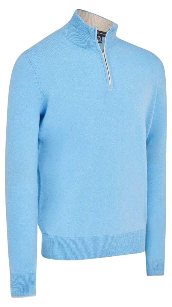 Callaway - Pullover Top für Herren, Weiter Stehkragen, Jerseyware GT18738 (L) (Wasserblau/Weizen)