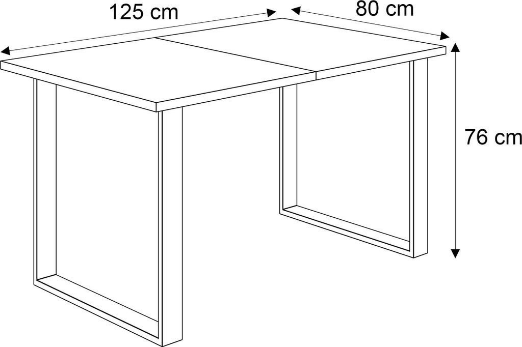 Tisch ART 125 cm unausklappbar Wotan Eiche, Produktbild 