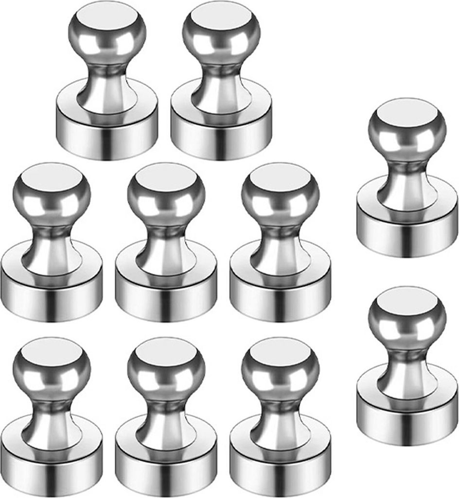 10 Stück Kühlschrankmagnete, magnetische Push-Pins aus Metall, polierte Oberfläche, weit verbreitete Kühlschrankmagnete, starke Kühlschrankmag...