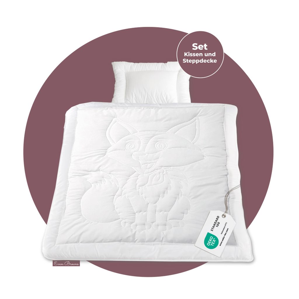 EVAN BROWNS® Set di piumini per bambini - cuscino per Immagine del prodotto 