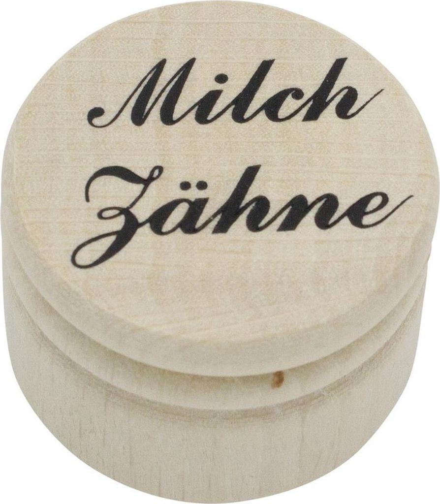 Milchzahndose Ø 4,5 cm, Milchzähne Dose aus Holz mit Schraubverschluß - 7006