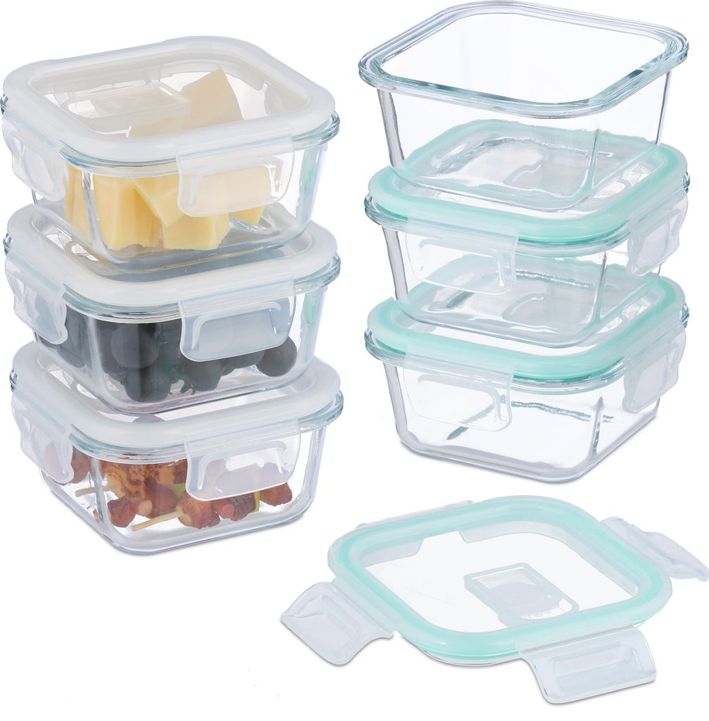 Relaxdays - Lot de 6 bocaux en verre avec couvercle, 520 Image du produit 