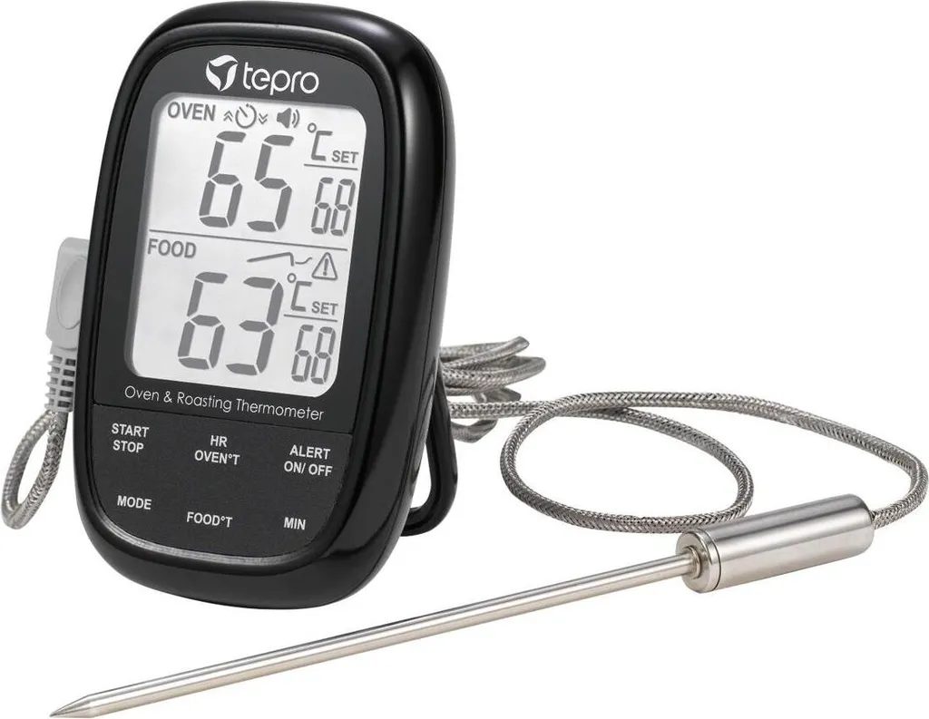 Thermomètre de Gril Digital avec Sonde de Cuisson Inox pour Barbecue