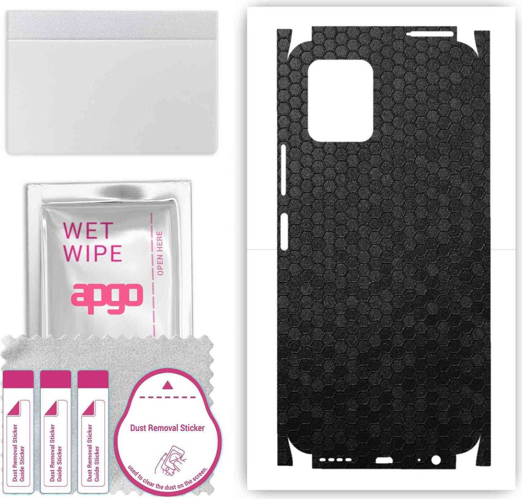 apgo Rückseite + Seiten Schutzfolie, Skin, kompatibel mit Vivo Y15C, Hinten Displayschutzfolie aus Vinylfolie, kratzfest, einfache Montage - Schwa...