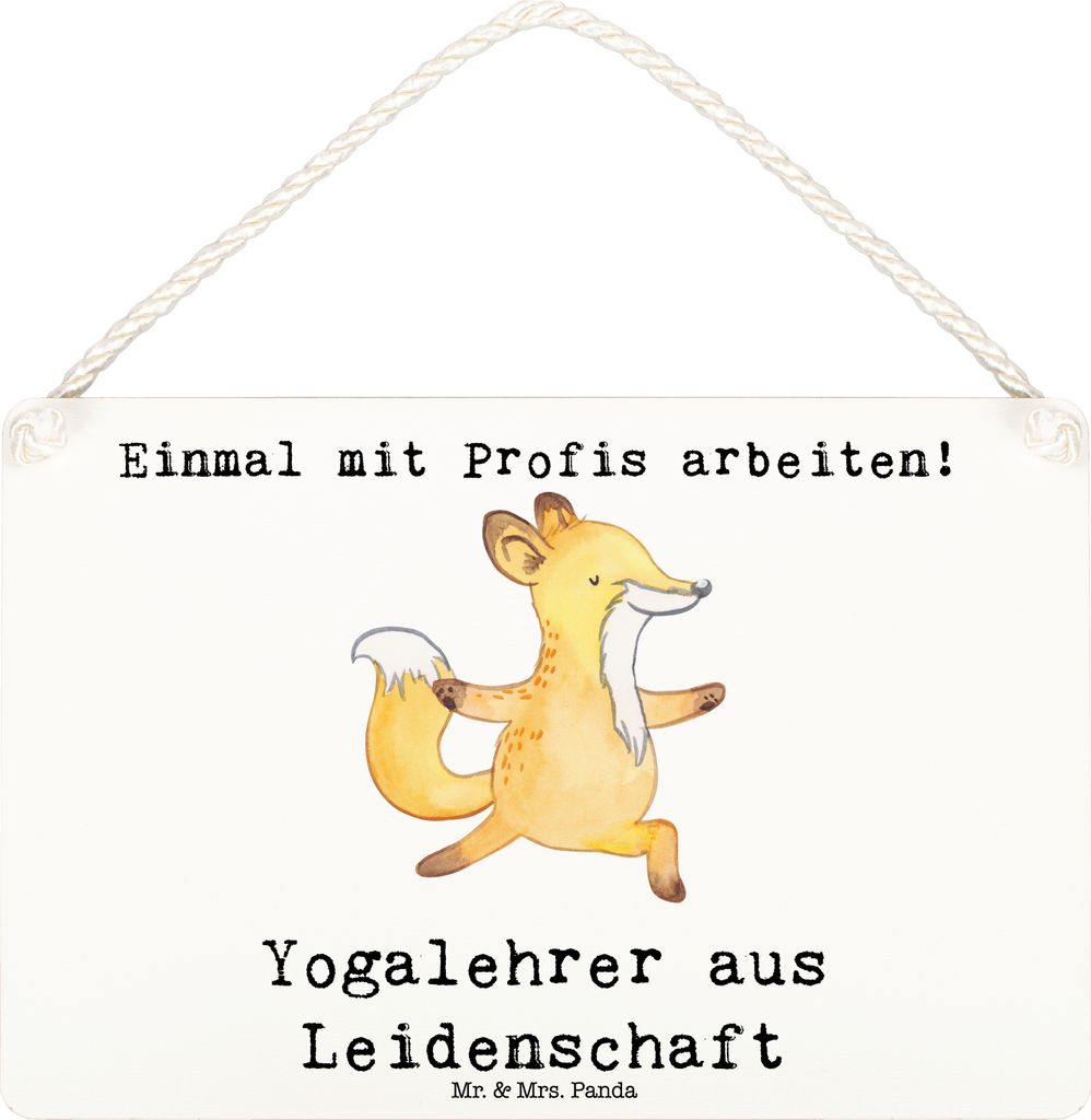 Mr. & Mrs. Panda holzbild Yogalehrer Leidenschaft DIN A6 - Weiß - Geschenk, Türschild, Dekoschild, Schild, Holzschild, Wandbild Holz
