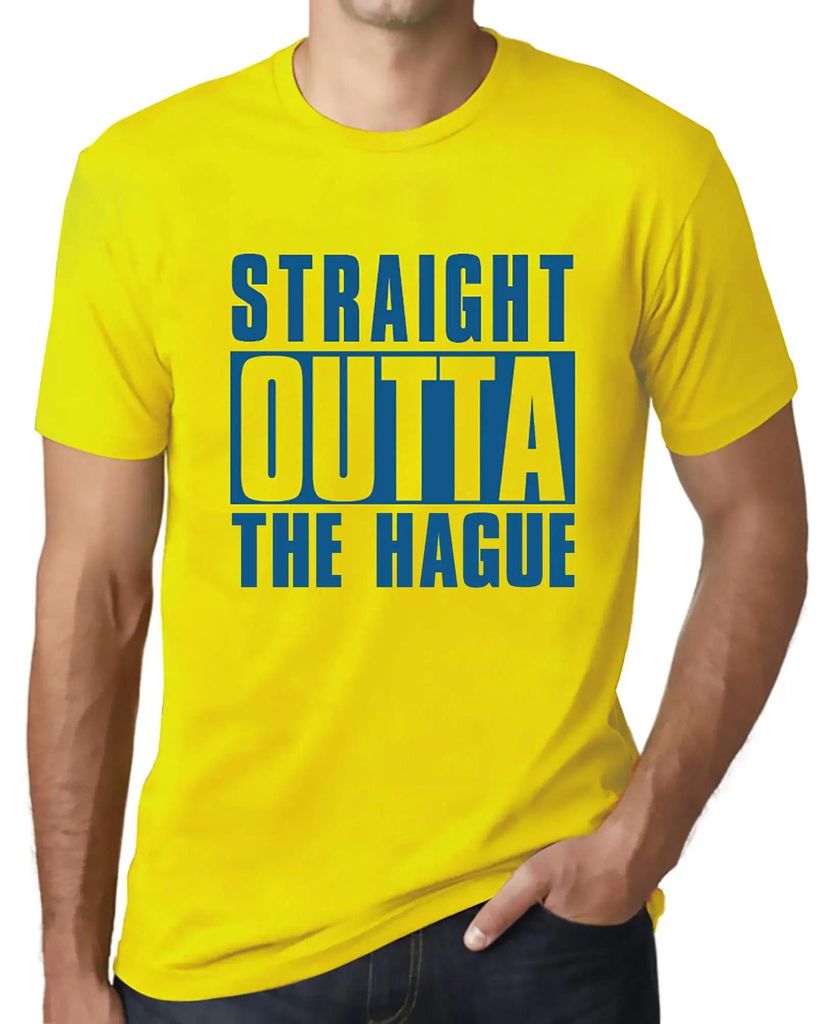 Herren Grafik T-Shirt Direkt aus dem Haag – Straight Outta The Hague – Öko-Verantwortlich Vintage Jahrgang Kurzarm Lustige Druck Geburtstag Ge...