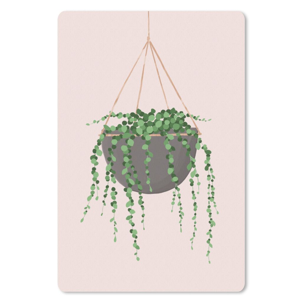 MuchoWow Mauspad Mousepad Pflanzen - Hängender Blumentopf 18x27 cm - Mousepads - Maus Mat - Pad - Mausunterlage