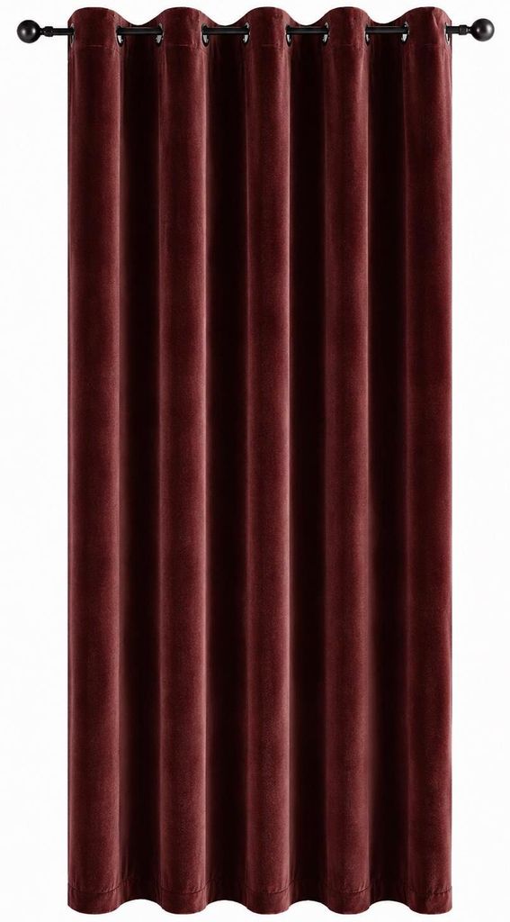 Vorhang Ösen Bordeaux Verdunkelung 140x245 cm Samt weich Produktbild 