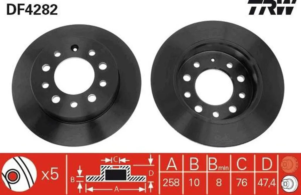 Disque de frein TRW haute fiabilité OE 584112C000 pour Tiburon Coupé