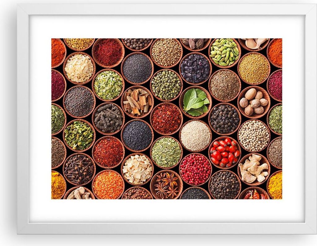 Gerahmtes Poster - Weißer Rahmen - Gewürz Küche - 40x30 cm Produktbild 