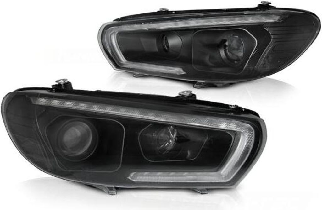 Xenon Scheinwerfer LED Tagfahrlicht passend für VW Scirocco 3 08- Schwarz dynamischen Blinker