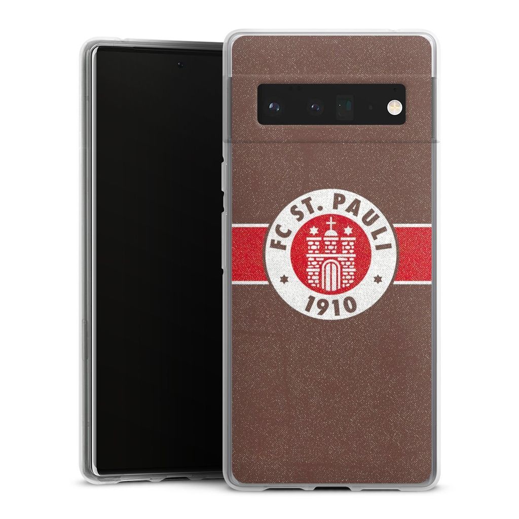 DeinDesign Handyhülle für Google Pixel 6 Pro Silikon Hülle Case Smartphone Schutzhülle FC St. Pauli Logo Offizielles Lizenzprodukt